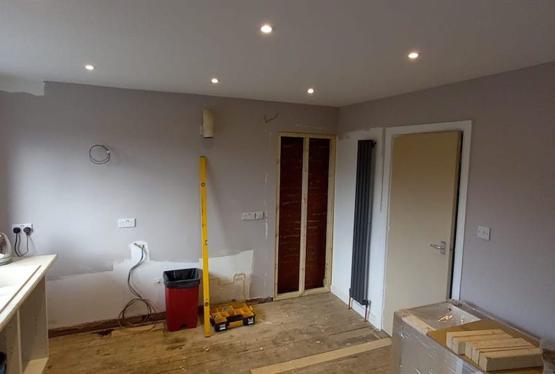 Image of a Kitchen Refurbishment project in Wilmslow carried out by Peregrine Construction, Stockport.