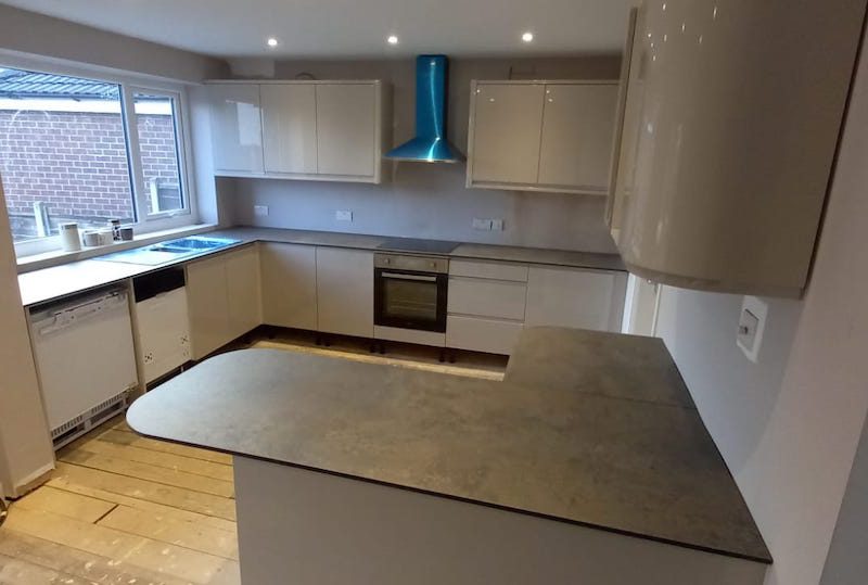 Image of a Kitchen Refurbishment project in Wilmslow carried out by Peregrine Construction, Stockport.