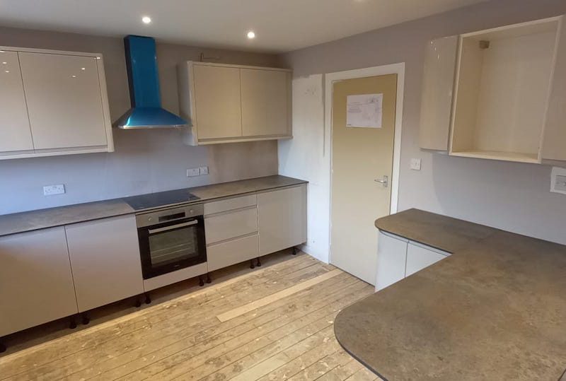 Image of a Kitchen Refurbishment project in Wilmslow carried out by Peregrine Construction, Stockport.