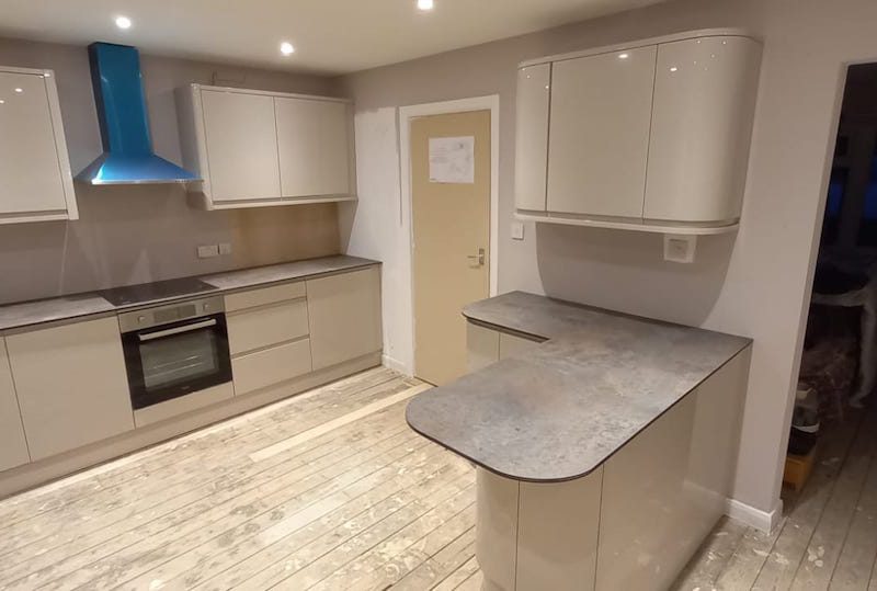 Image of a Kitchen Refurbishment project in Wilmslow carried out by Peregrine Construction, Stockport.