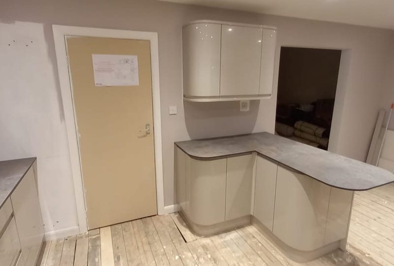 Image of a Kitchen Refurbishment project in Wilmslow carried out by Peregrine Construction, Stockport.