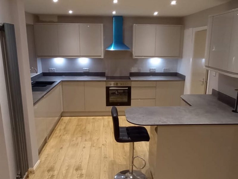 Image of a Kitchen Refurbishment project in Wilmslow carried out by Peregrine Construction, Stockport.