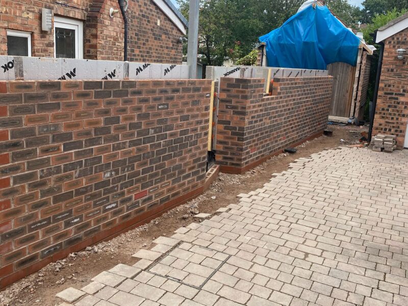 Image of a side double extension project in Cheadle carried out by Peregrine Construction, Stockport.