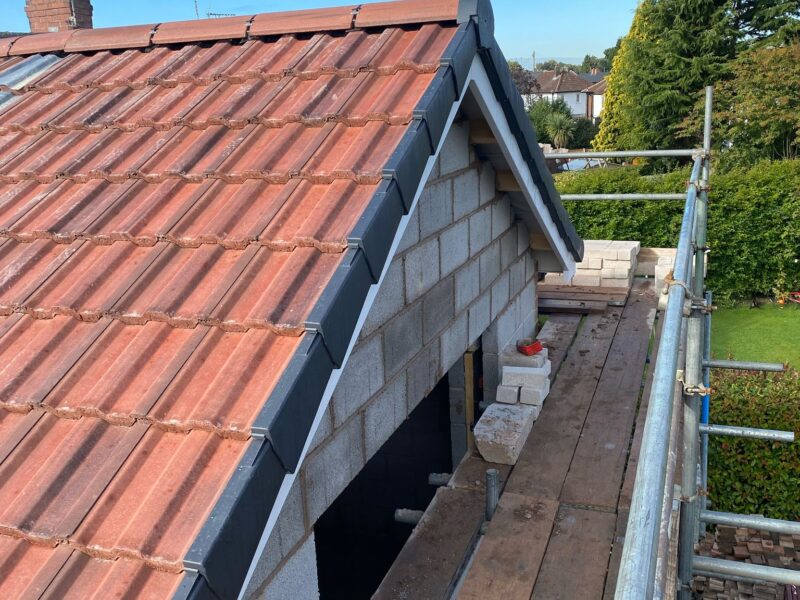 Image of a side double extension project in Cheadle carried out by Peregrine Construction, Stockport.