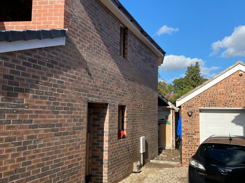 Image of a side double extension project in Cheadle carried out by Peregrine Construction, Stockport.