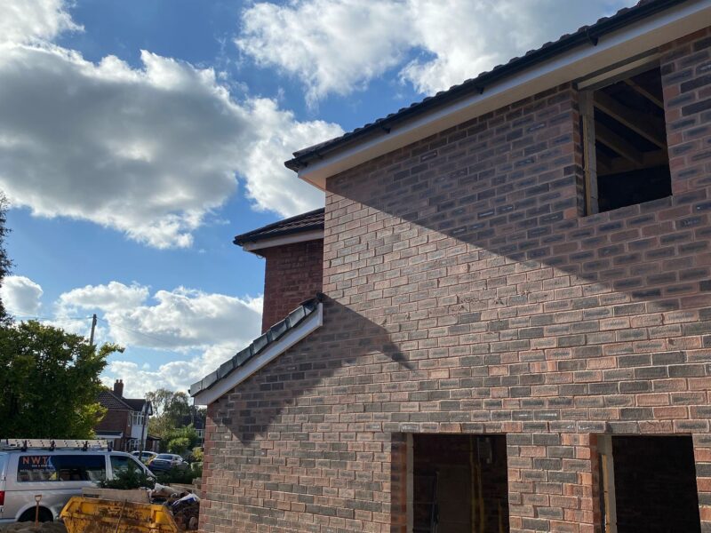 Image of a side double extension project in Cheadle carried out by Peregrine Construction, Stockport.