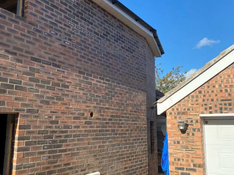 Image of a side double extension project in Cheadle carried out by Peregrine Construction, Stockport.