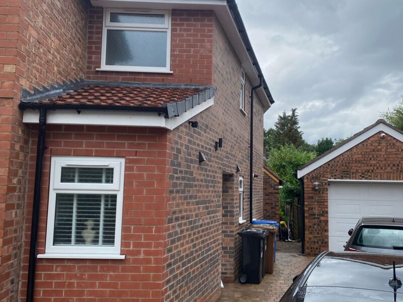 Image of a side double extension project in Cheadle carried out by Peregrine Construction, Stockport.